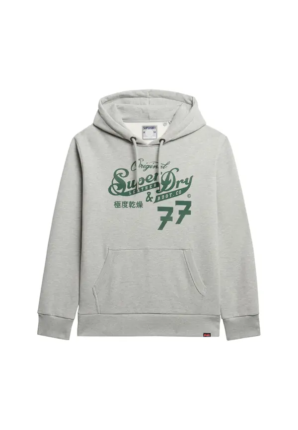 Superdry & Co Superdry & Co Sweater majica  siva melange / kraljevski zelena