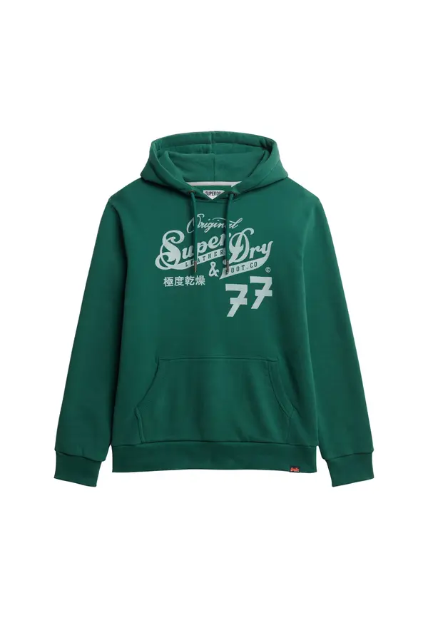 Superdry & Co Superdry & Co Sweater majica  tamno zelena / prljavo bijela