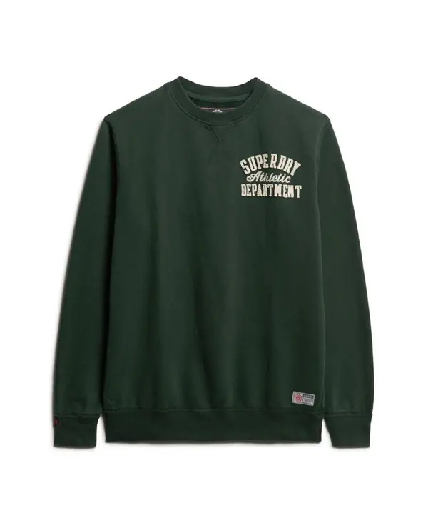 Superdry & Co Superdry & Co Sweater majica 'VINTAGE ATHLETIC'  tamno zelena / bijela