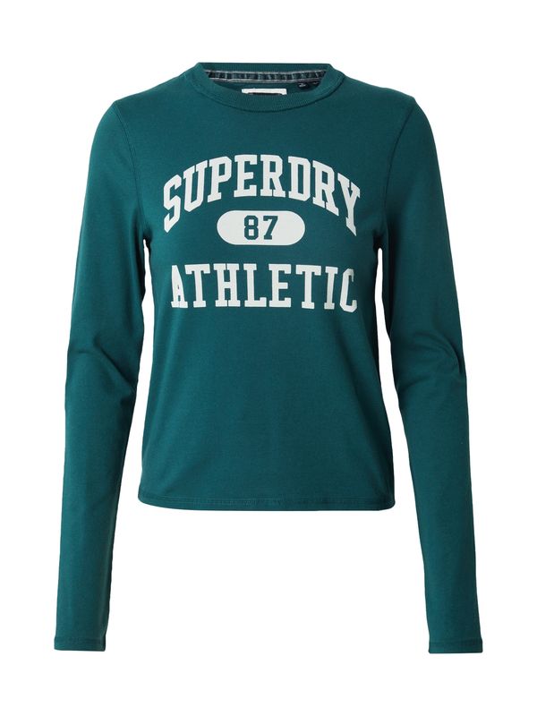Superdry Superdry Majica 'ATHLETIC'  tamno zelena / bijela