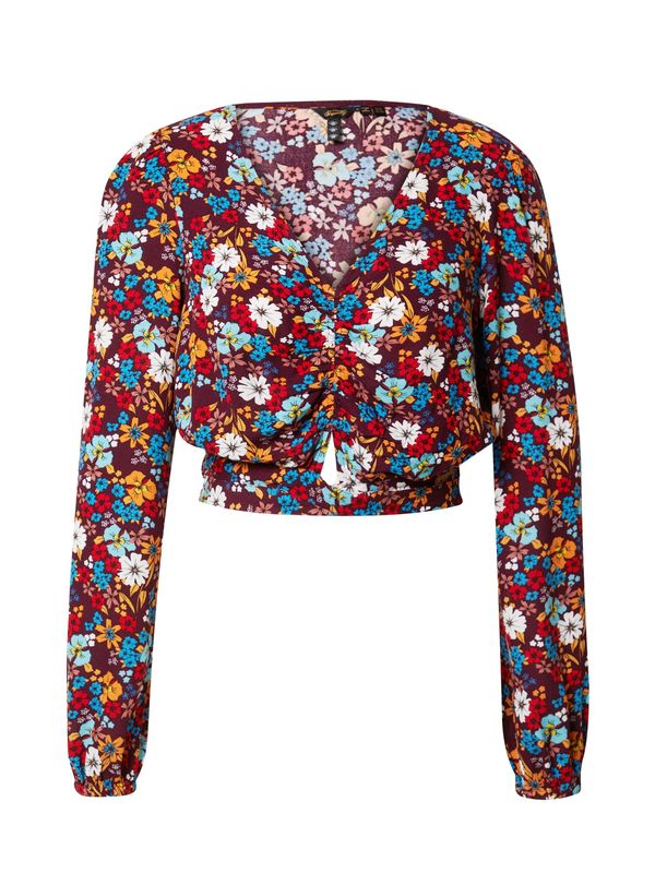 Superdry Superdry Majica  svijetloplava / hrđavo smeđa / narančasta / bijela