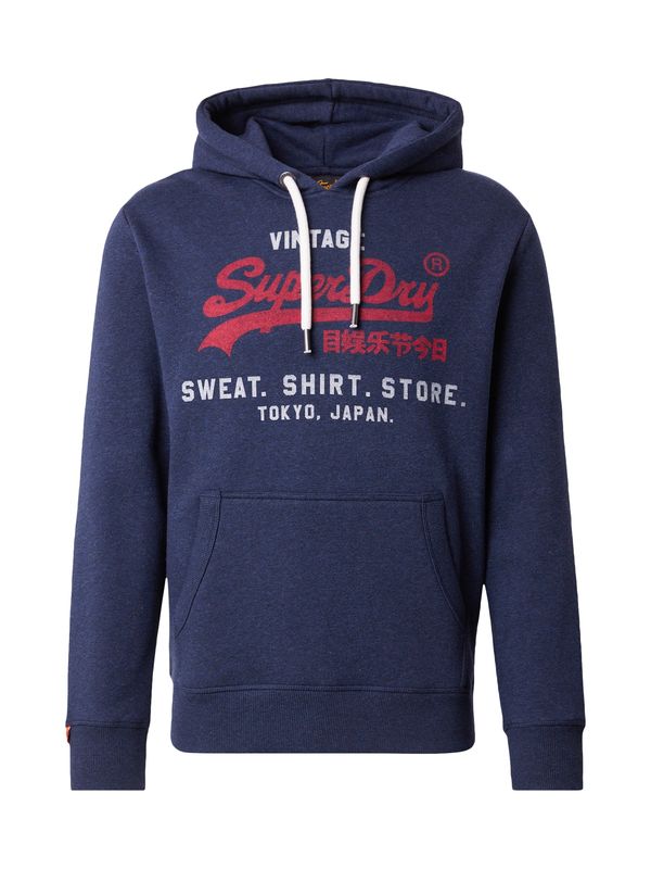 Superdry Superdry Sweater majica 'Heritage'  morsko plava / siva melange / karmin crvena