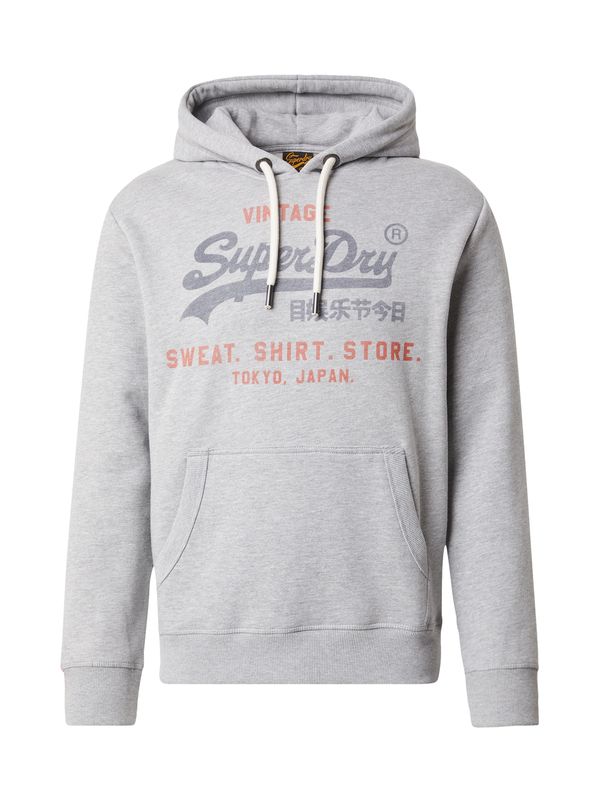 Superdry Superdry Sweater majica 'HERITAGE'  plava melange / siva melange / crvena melange
