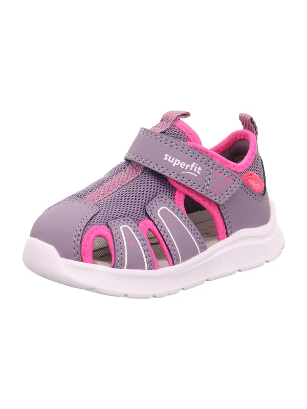 SUPERFIT SUPERFIT Otvorene cipele 'Wave'  tamno ljubičasta / svijetloroza / bijela