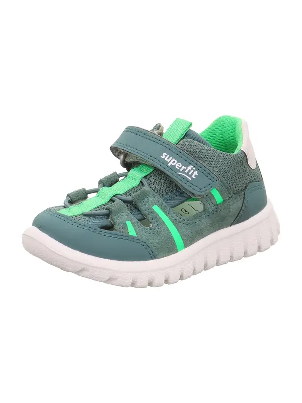 SUPERFIT SUPERFIT Sandale 'SPORT7 MINI'  limeta / kraljevski zelena / bijela