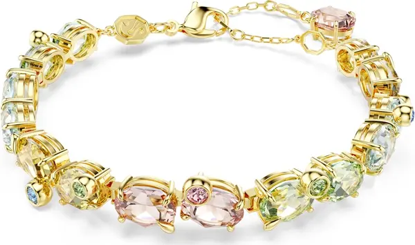 Swarovski Swarovski Narukvica 'Gema'  svijetloplava / zlatna / svijetlozelena / roza