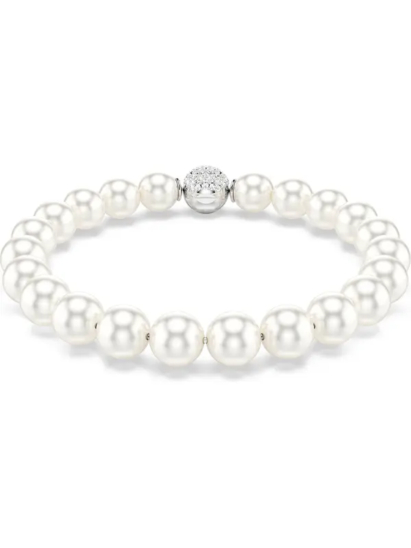Swarovski Swarovski Narukvica 'Matrix'  srebro / biserno bijela