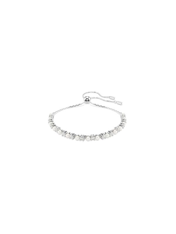 Swarovski Swarovski Narukvica 'Matrix'  srebro / biserno bijela
