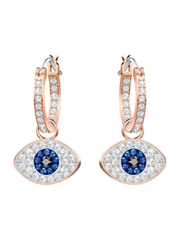 Swarovski Swarovski Naušnice 'Duo Evil Eye'  kobalt plava / rozo zlatna / crna / bijela