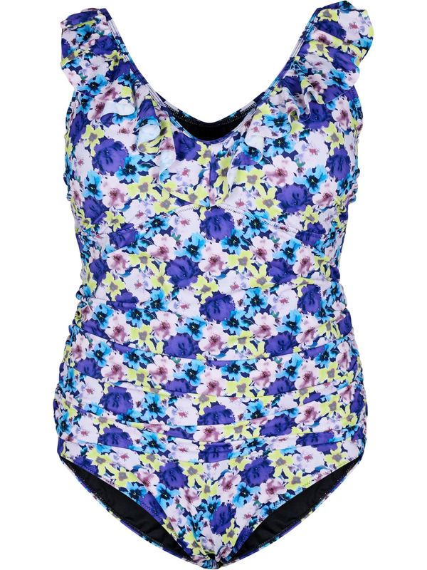 Swim by Zizzi Swim by Zizzi Jednodijelni kupaći kostim 'Skitrin'  plava / svijetloplava / žuta / lila