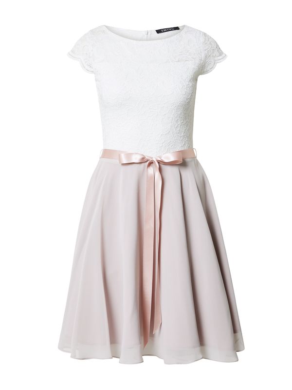 SWING SWING Koktel haljina  ecru/prljavo bijela / zlatna / prljavo roza