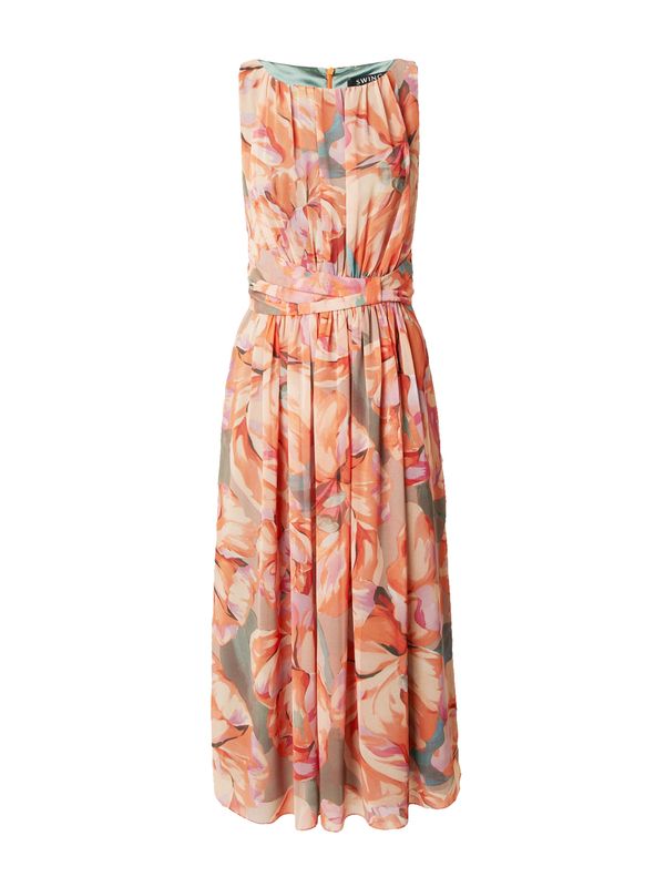 SWING SWING Koktel haljina  tamno zelena / breskva / tamno narančasta / fuksija