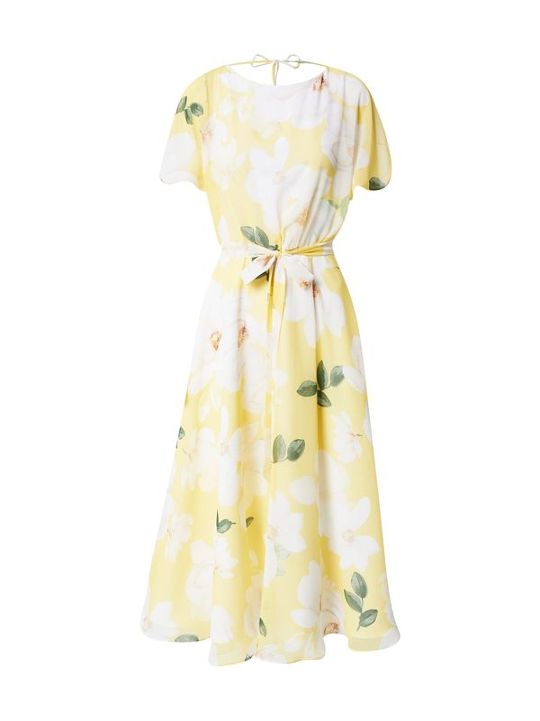 SWING SWING Koktel haljina  žuta / travnato zelena / bijela