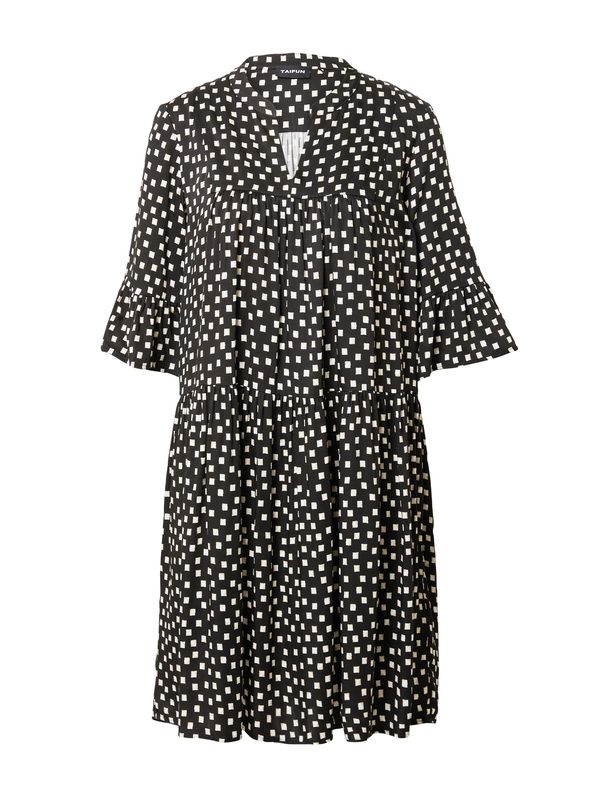 TAIFUN TAIFUN Haljina 'Gewebe'  crna / bijela