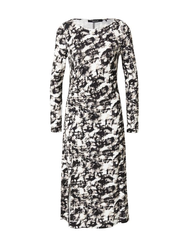 TAIFUN TAIFUN Haljina 'Gewirke'  svijetlosiva / crna / bijela