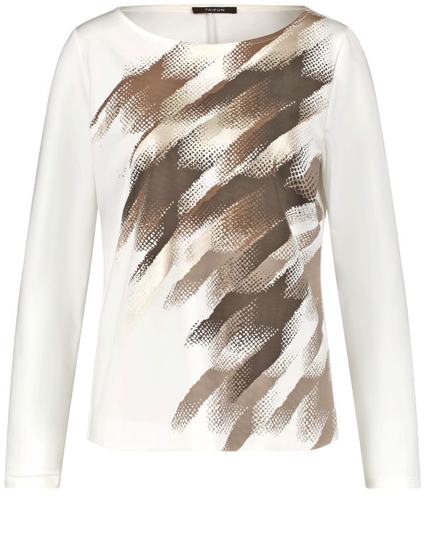 TAIFUN TAIFUN Majica  toplo smeđa / smeđa / moka smeđa / bijela