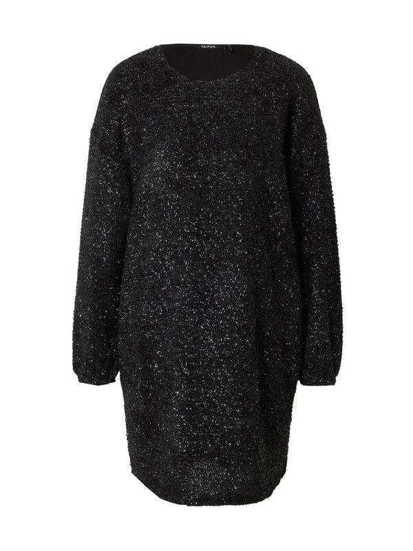 TAIFUN TAIFUN Pletena haljina  crna / srebro