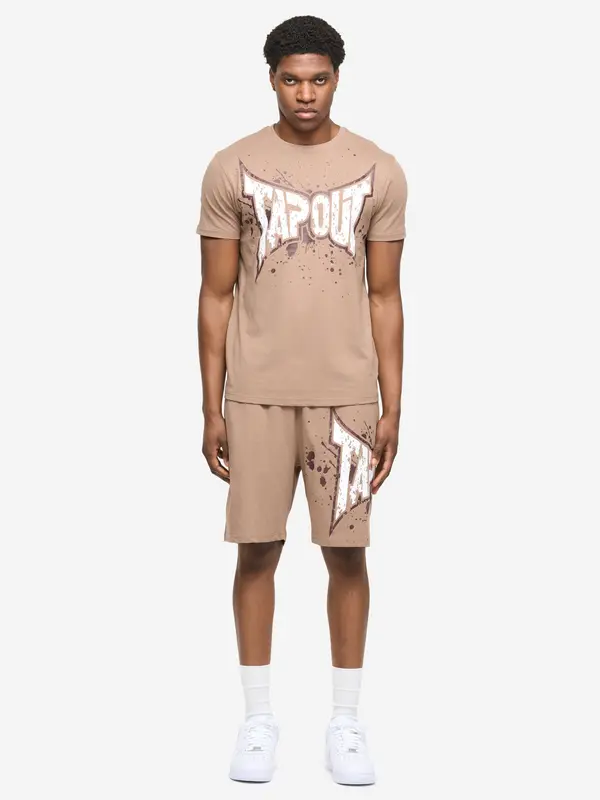 Tapout Tapout Jogging komplet 'Dunlab'  smeđa / svijetlosmeđa / bijela