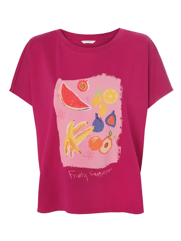 TATUUM TATUUM Majica 'Nils 1'  žuta / ružičasta / magenta / crvena