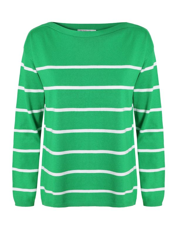 TATUUM TATUUM Pulover 'DROP 1'  zelena / bijela