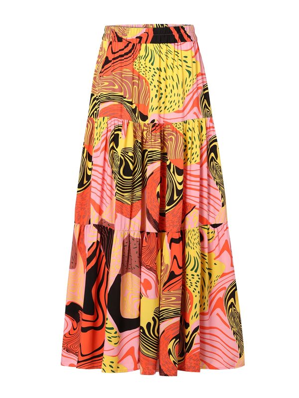 TATUUM TATUUM Suknja 'RABIA'  smeđa / žuta / ciglasto crvena / prljavo roza / crna