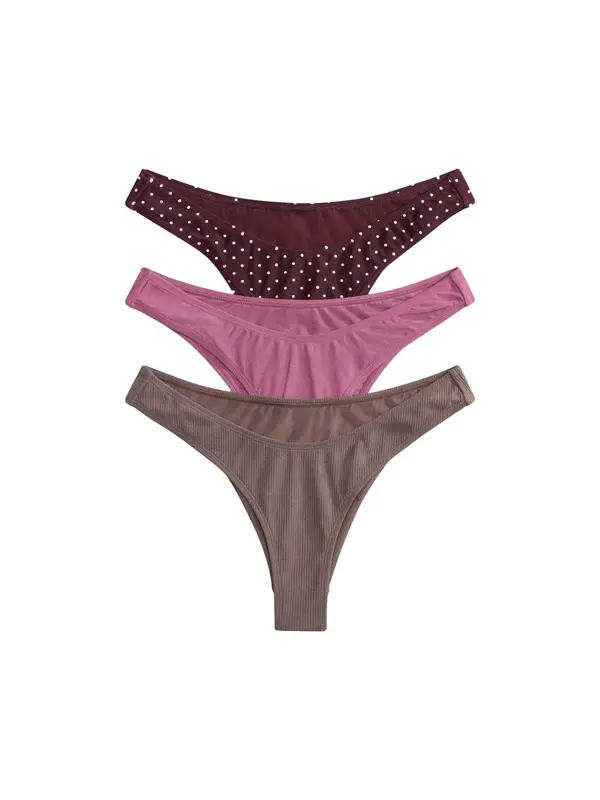 The Set The Set Bikini donji dio  zeleno smeđa / rosé / tamno crvena / bijela