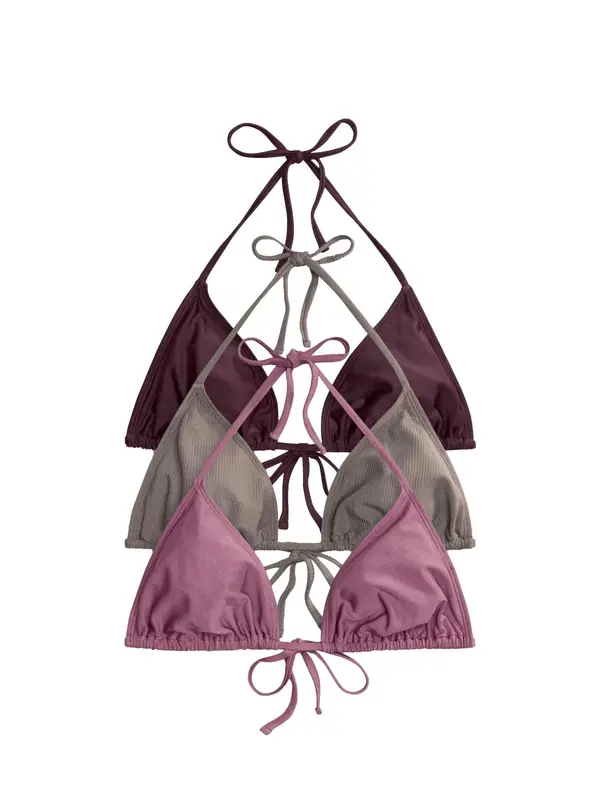 The Set The Set Bikini gornji dio  siva / prljavo roza / bordo