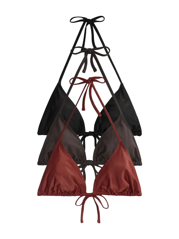 The Set The Set Bikini gornji dio  tamno smeđa / bordo / crna