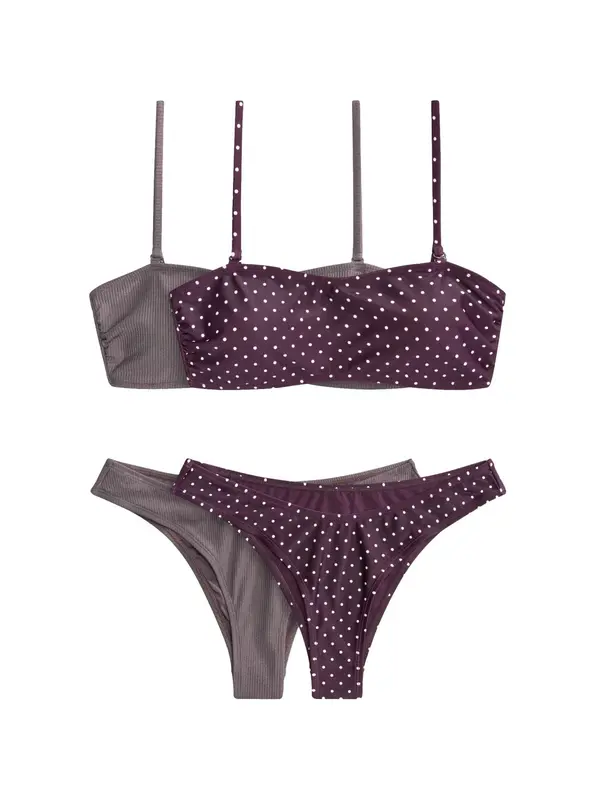 The Set The Set Bikini  siva / ljubičasta / bijela