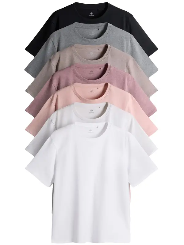 The Set The Set Majica  svijetlosmeđa / siva melange / ljubičasta / svijetloroza / crna / bijela