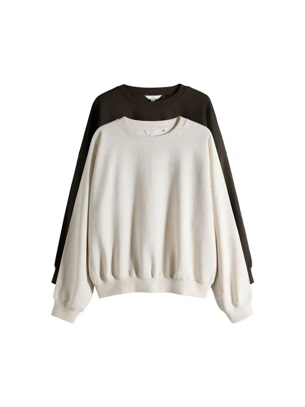 The Set The Set Sweater majica  čokolada / bijela