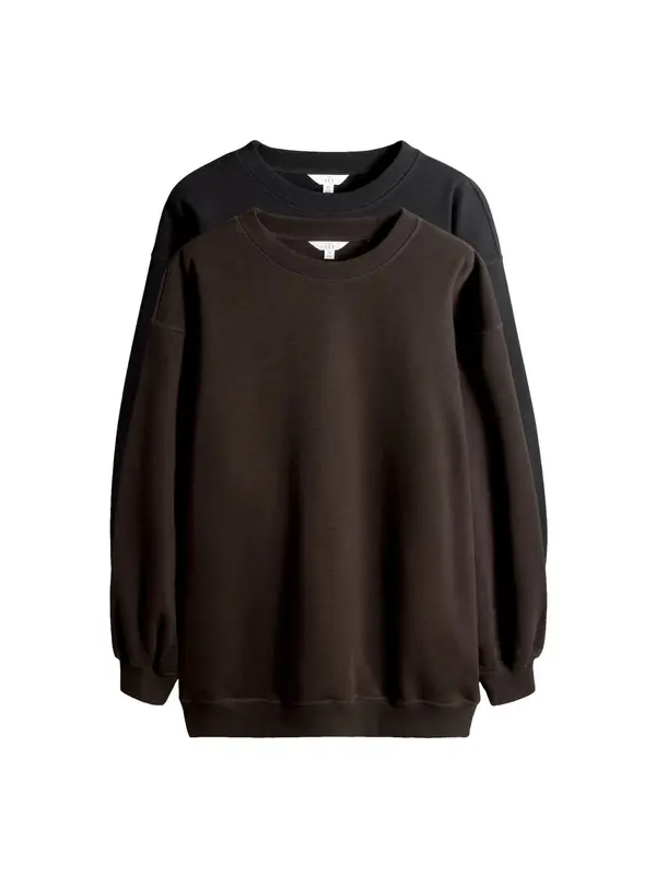 The Set The Set Sweater majica  čokolada / crna