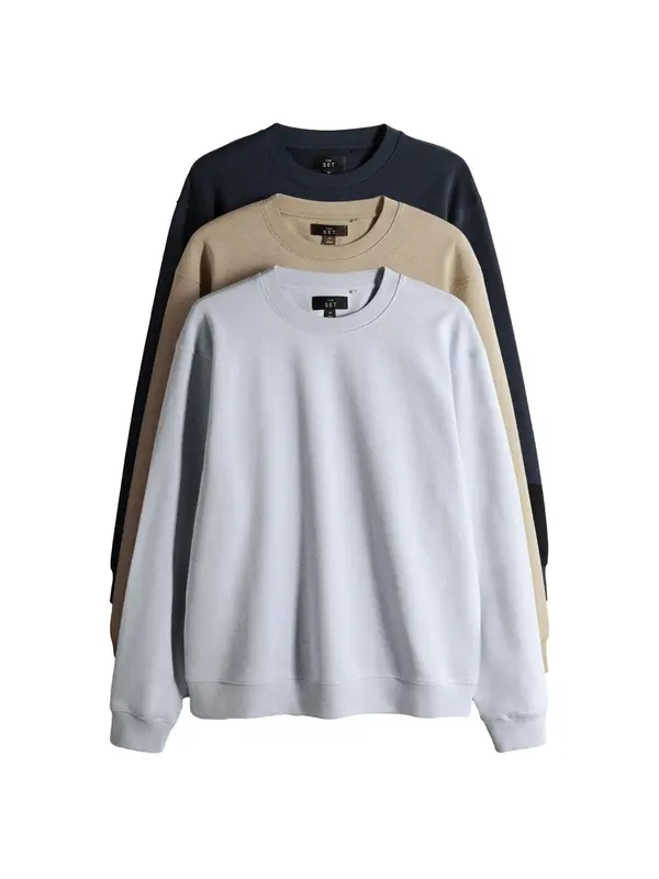 The Set The Set Sweater majica  mornarsko plava / pastelno plava / maslinasta