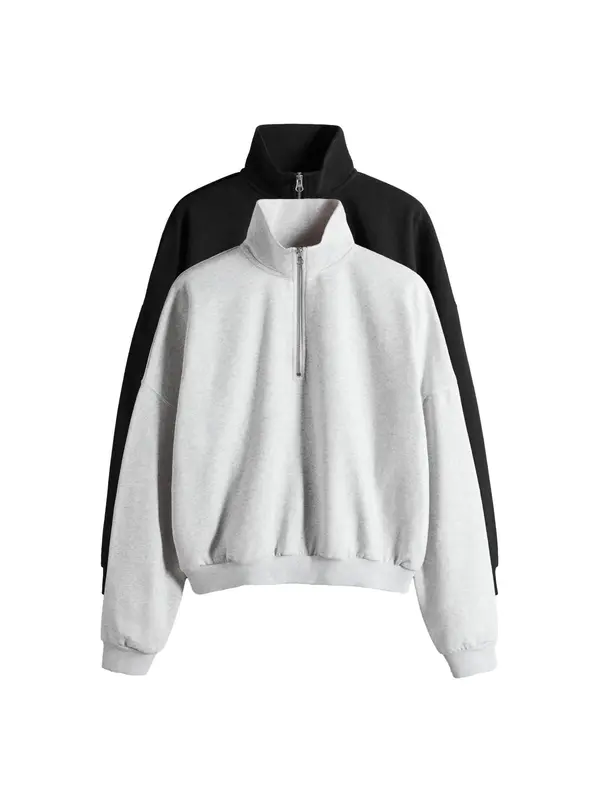 The Set The Set Sweater majica  siva / crna melange