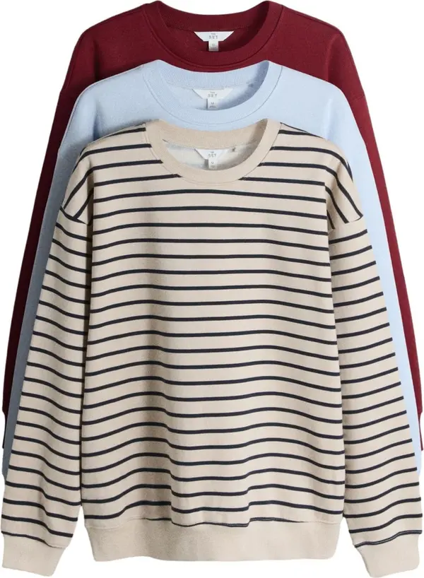 The Set The Set Sweater majica  svijetloplava / taupe siva / boja vina / crna
