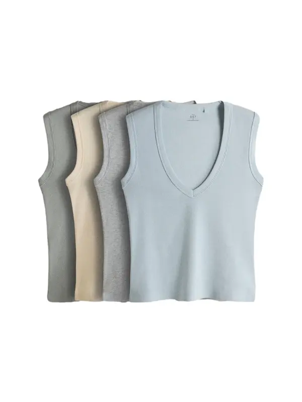 The Set The Set Top  svijetloplava / taupe siva / siva melange / kaki