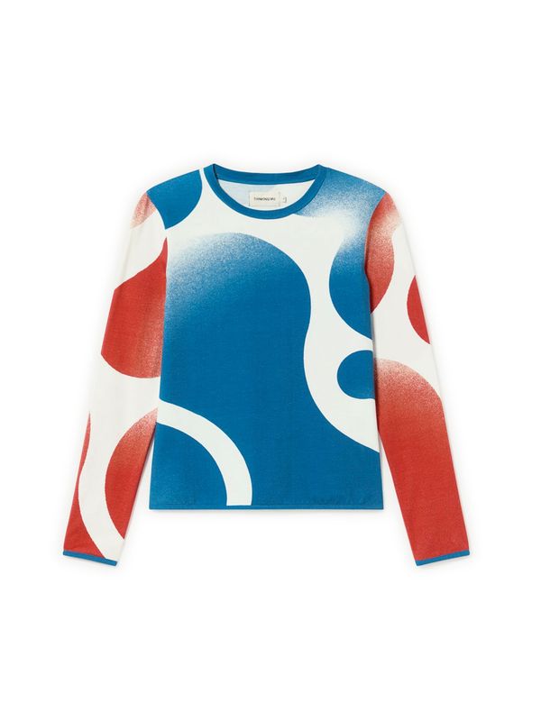 Thinking MU Thinking MU Majica 'Brisa'  bež / plava / koraljna