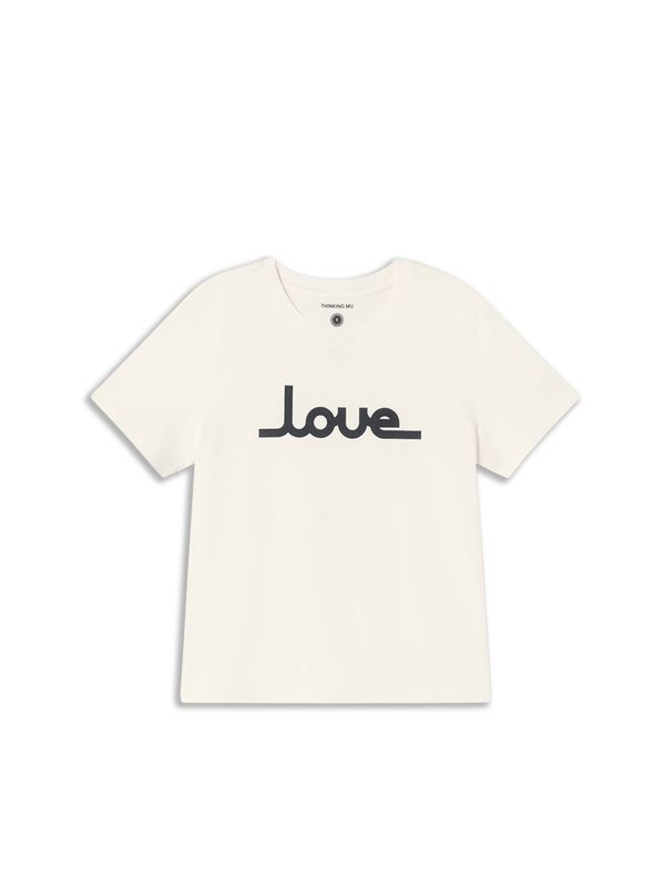 Thinking MU Thinking MU Majica 'IDA'  crna / vuneno bijela