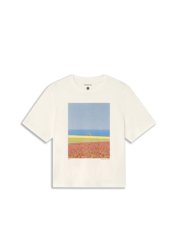 Thinking MU Thinking MU Majica 'Lucia'  nebesko plava / žuta / zelena / prljavo bijela