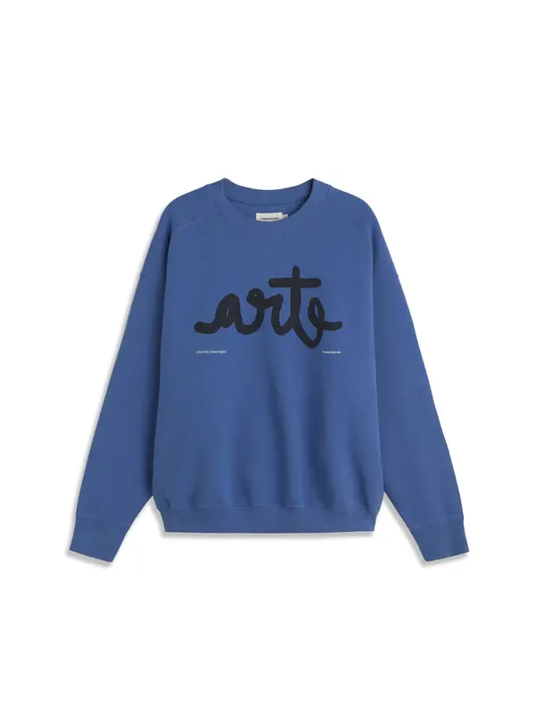 Thinking MU Thinking MU Sweater majica 'Jadewon'  crno plava / crna / bijela