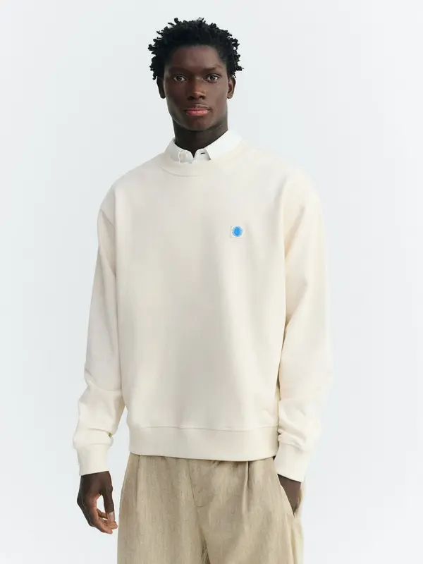 Thinking MU Thinking MU Sweater majica 'Sol Leon'  boja pijeska / svijetloplava