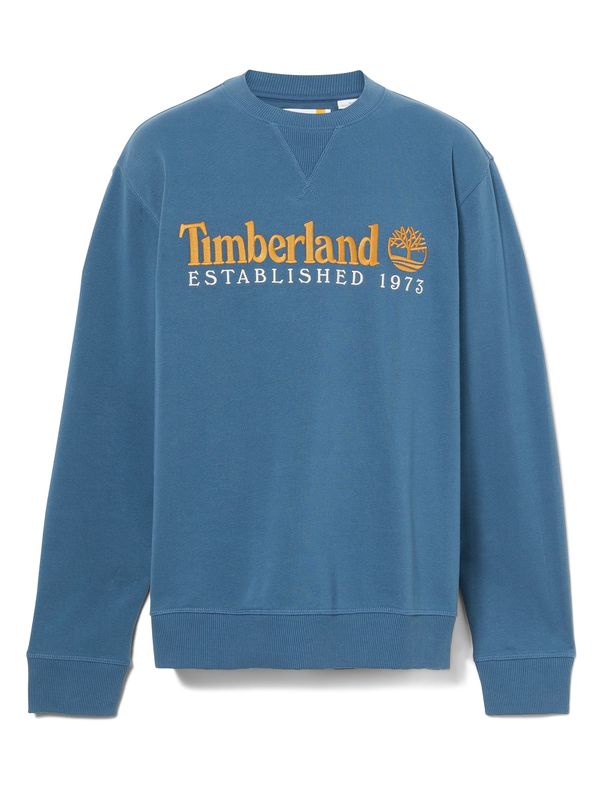 TIMBERLAND TIMBERLAND Sweater majica 'Est. 1973'  plavi traper / svijetlonarančasta / bijela