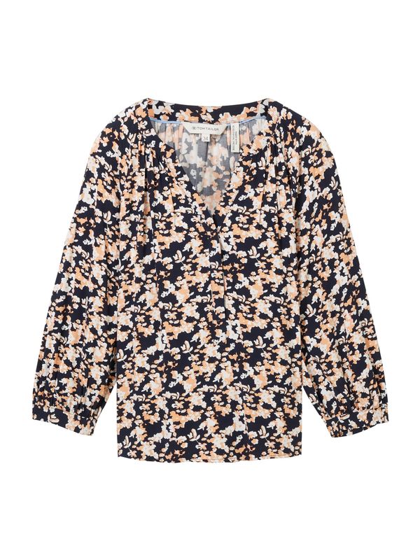 TOM TAILOR TOM TAILOR Bluza  mornarsko plava / pastelno narančasta / bijela