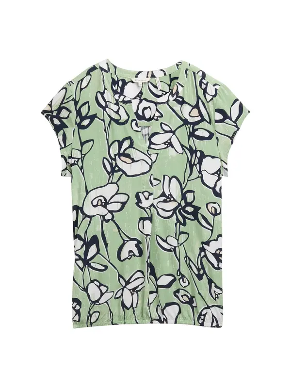 TOM TAILOR TOM TAILOR Bluza  mornarsko plava / svijetlozelena / bijela