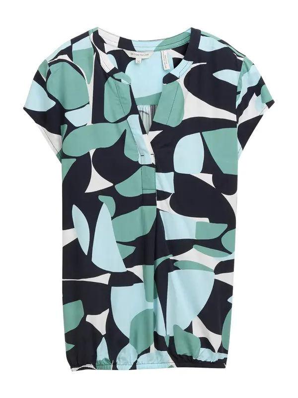 TOM TAILOR TOM TAILOR Bluza  pastelno plava / tamno plava / karmin crvena / prljavo bijela