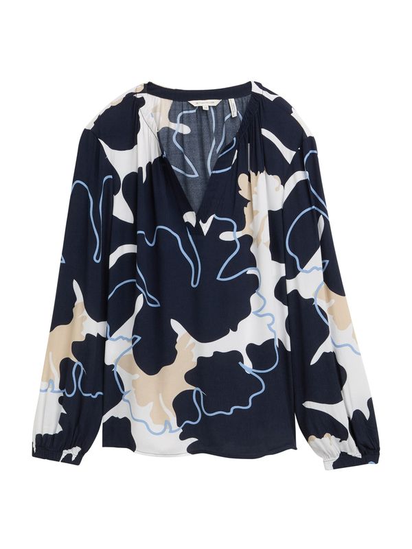 TOM TAILOR TOM TAILOR Bluza  sivkasto bež / morsko plava / nebesko plava / bijela