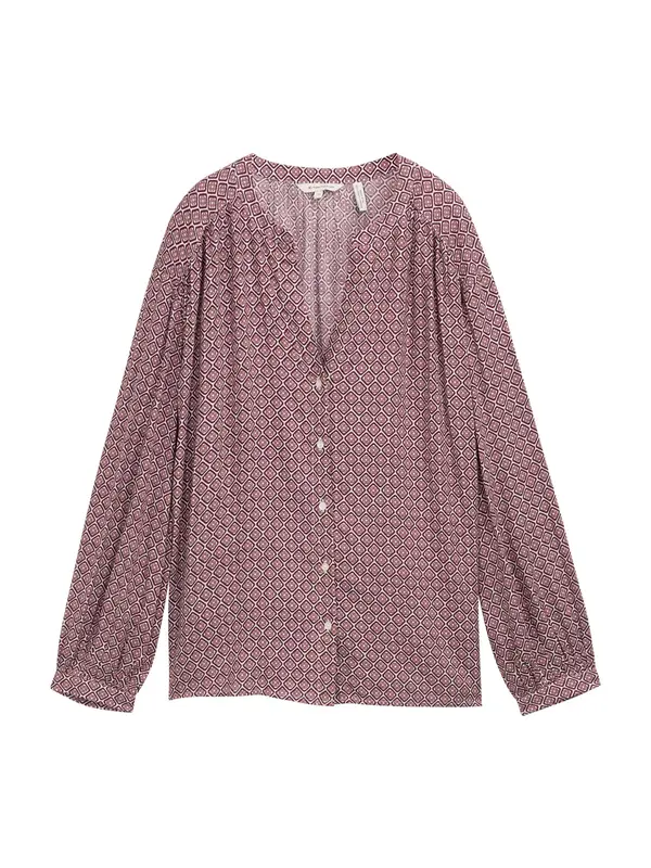 TOM TAILOR TOM TAILOR Bluza  svijetloplava / burgund / boja vina / prljavo bijela