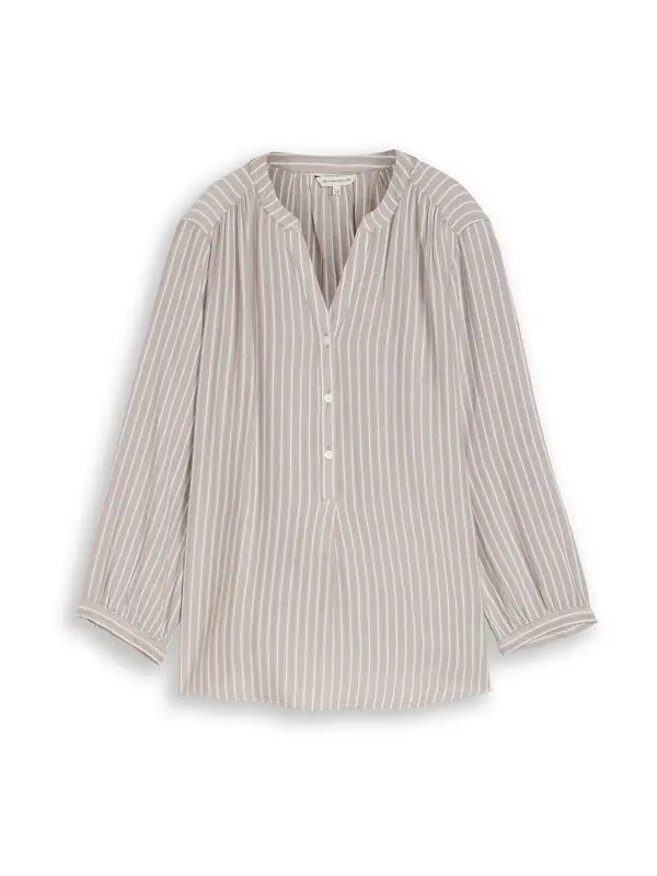 Tom Tailor TOM TAILOR Bluza  tamno bež / bijela