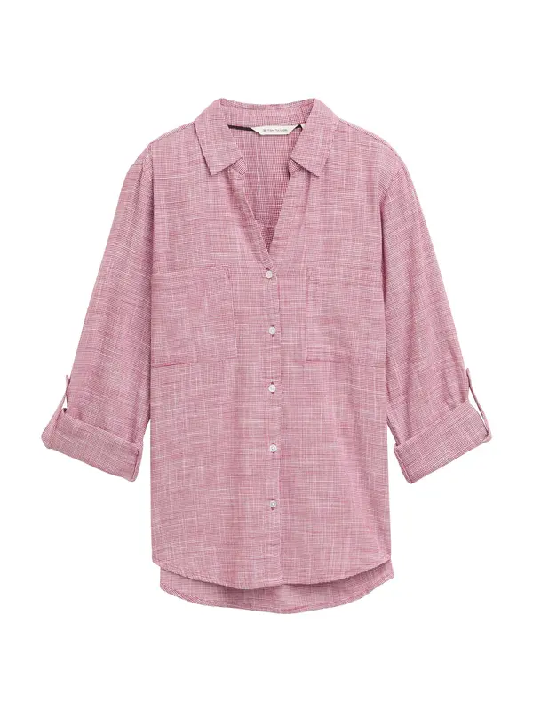 Tom Tailor TOM TAILOR Bluza  tamno roza / bijela
