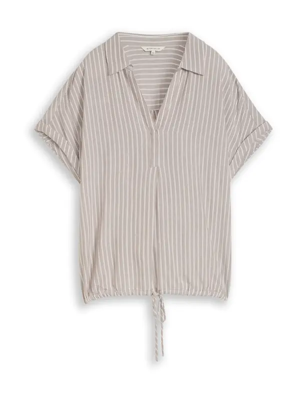 TOM TAILOR TOM TAILOR Bluza  taupe siva / bijela